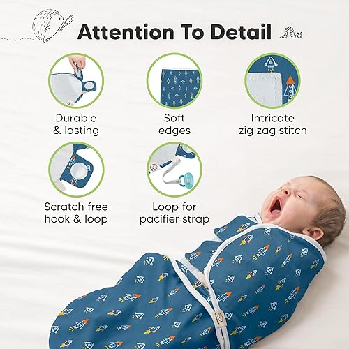 Vista 324 de Paquete de 3 mantas orgánicas para dormir para bebé, para recién nacido, envolturas ergonómicas para bebés de 0 a 3 meses, sacos para dormir, Abc