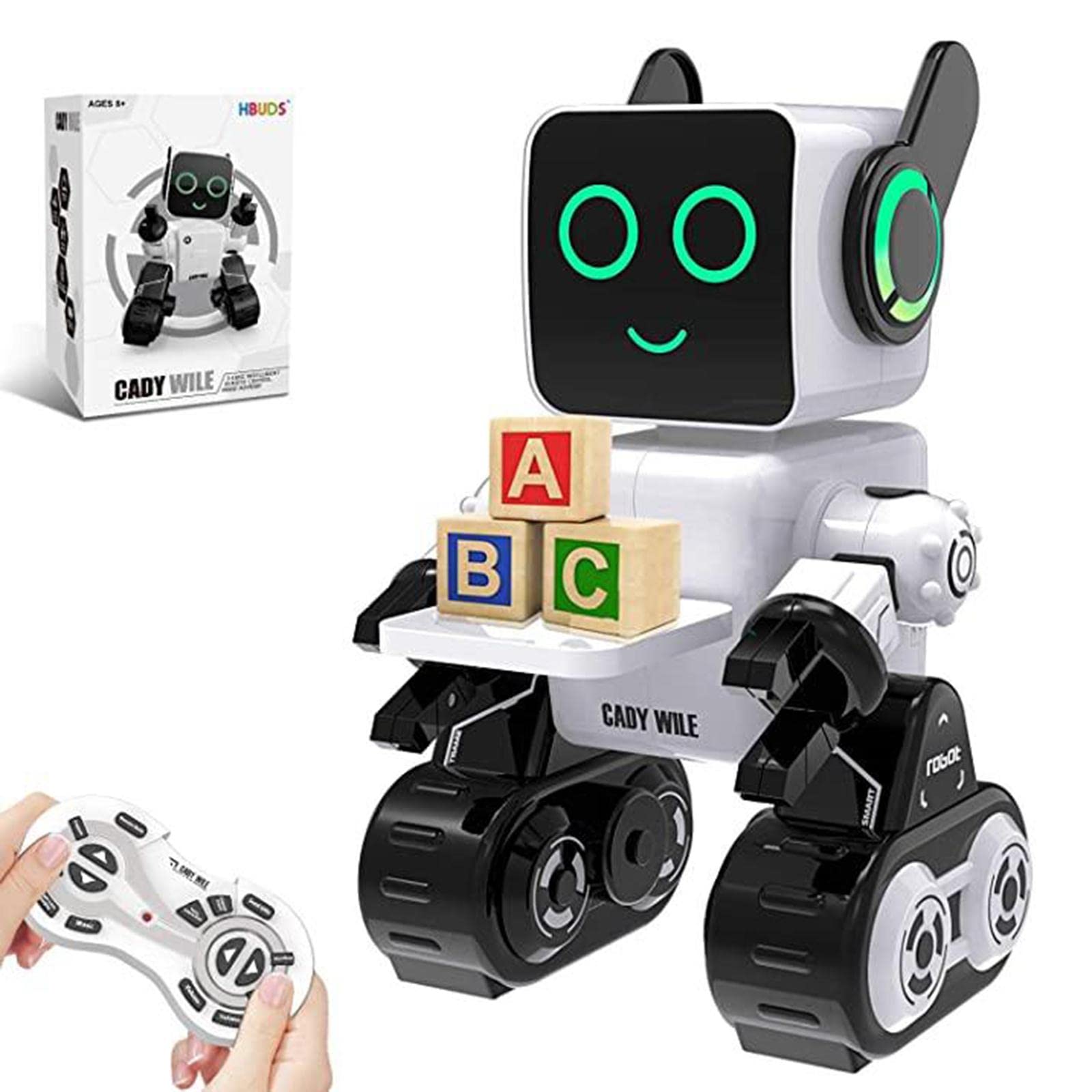 Robots para Niños, Robot de Juguete con Control Remoto, Robot Interactivo Inteligente con Luz LED, Habla Y Realiza Movimientos de Baile. Robot RC, Blanco