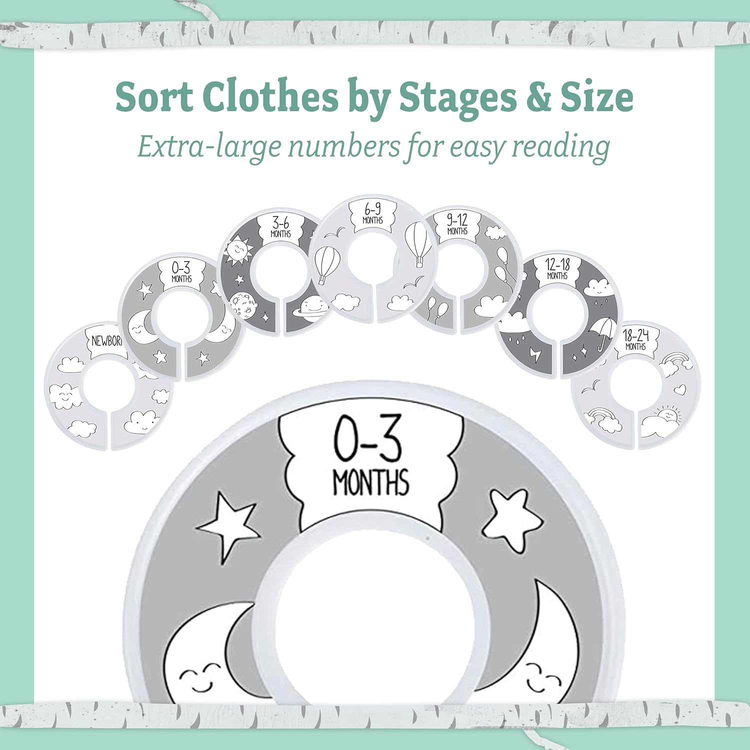 20PCS Unisex Baby Hangers and Wardrobe Dividers - Image 3