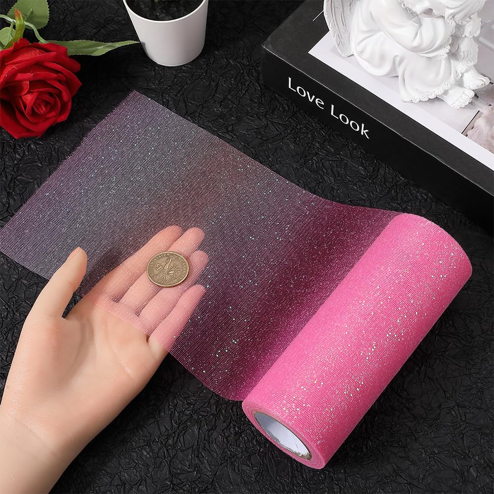 Rotolo Di Tulle Glitterato Arcobaleno - 30cm X 9m Per Decorazioni E Tutù - Foto 7
