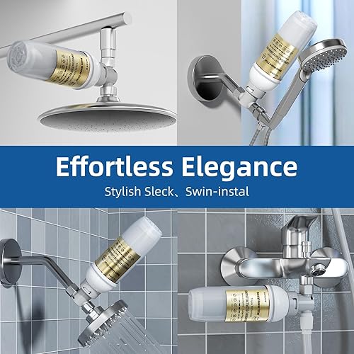 Miniatura 6 de SOGEE Cabezal de filtro de ducha 3.0 para agua dura, certificado NSF42, elimina el cloro, los sedimentos, reduce la picazón en la piel seca, la