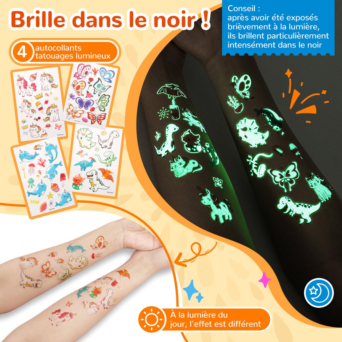 Bledras Kit Tatouage Paillettes Enfant Filles, 31 Couleurs de Paillettes Tatouage Ephemere, 6 Stylos à Paillettes, 178 Pochoirs, Tatouage Enfant pour Carnaval, Noël, Maquillage de fête Masquée