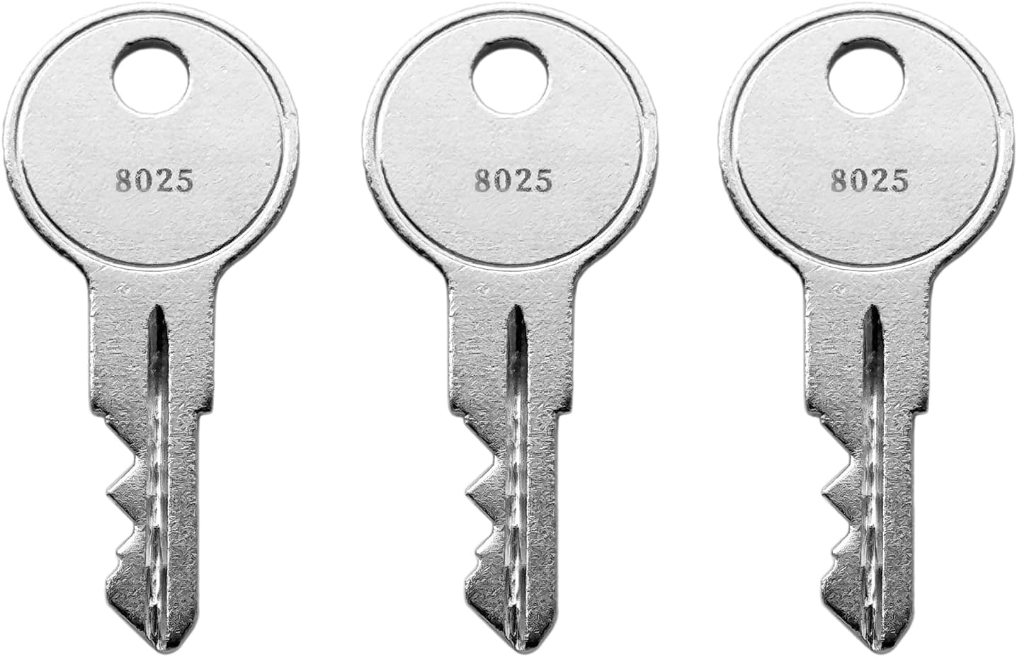 (3) KeyPower 8025 Keys for Coleman Pop-Up Campers Step Up Door from 1998-2012 RV Fleetwood Folding Trailers Locks Replacement Key Pre Cut to Code
