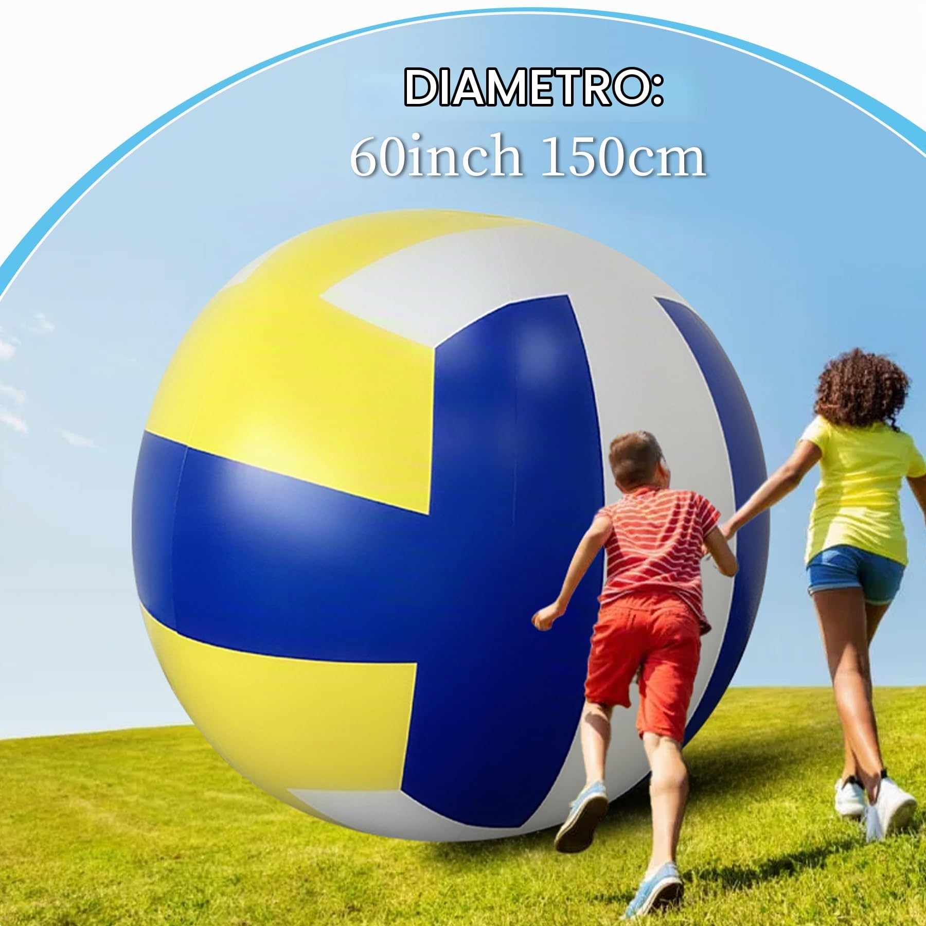 Palloni da spiaggia enormi delle palle gonfiabili di pallavolo gigante a 60 pollici | Grande PVC Jumbo Beach Sports Balls Giocattoli per attività all'aperto Bomboniere