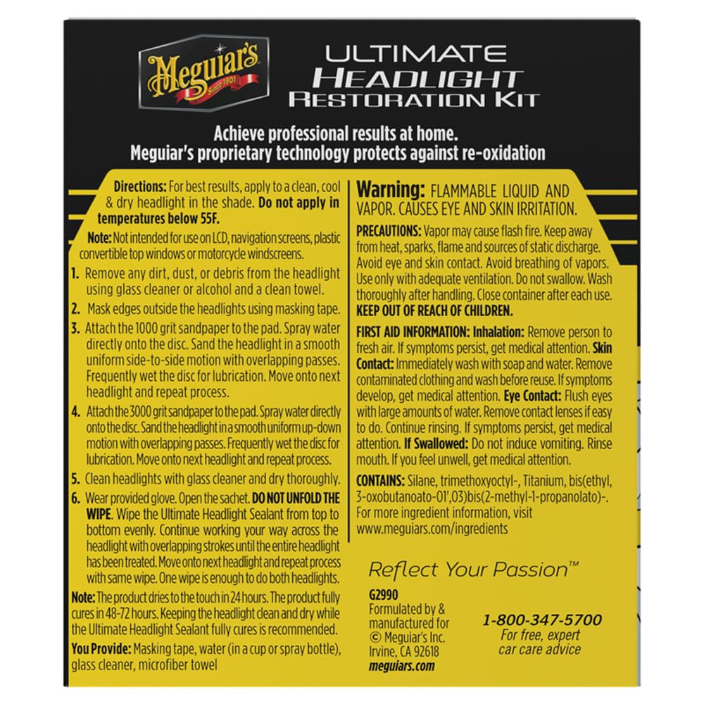 Meguiar's Ultimate Headlight Restoration Kit