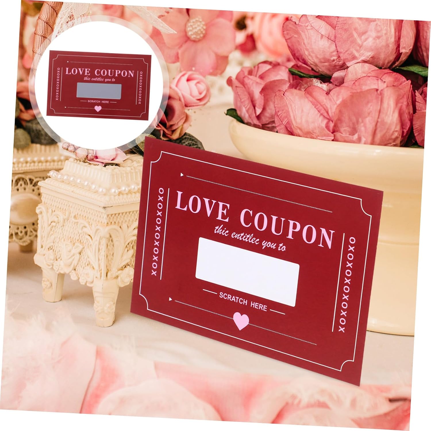 PRETYZOOM Valentine's Day Scratch Cards Set 20 Sheets Diy Date Night Romantic Challenges for Partners