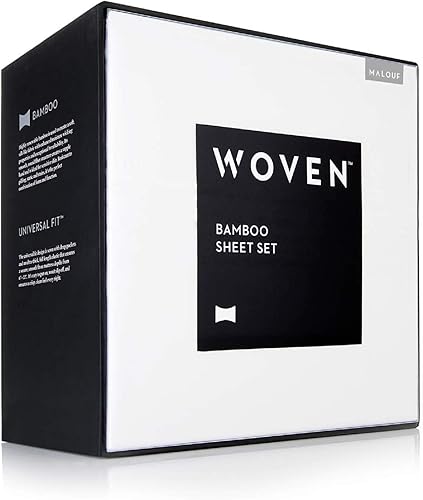 Miniatura 7 de Juego de hojas de bambú 100% rayón Malouf, Azul (rain), King