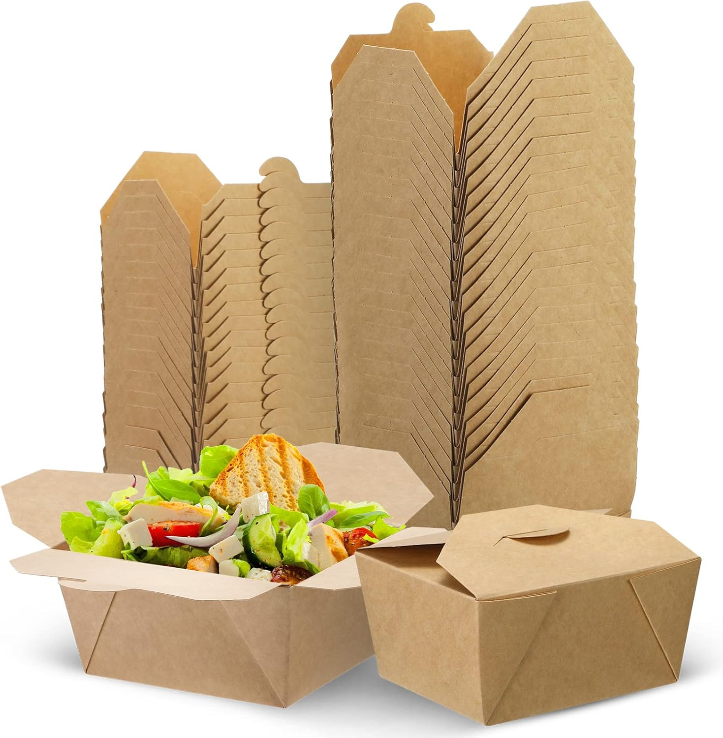 Eaasty 100 Pcs 28 oz Take out Food Containers Microwaveable