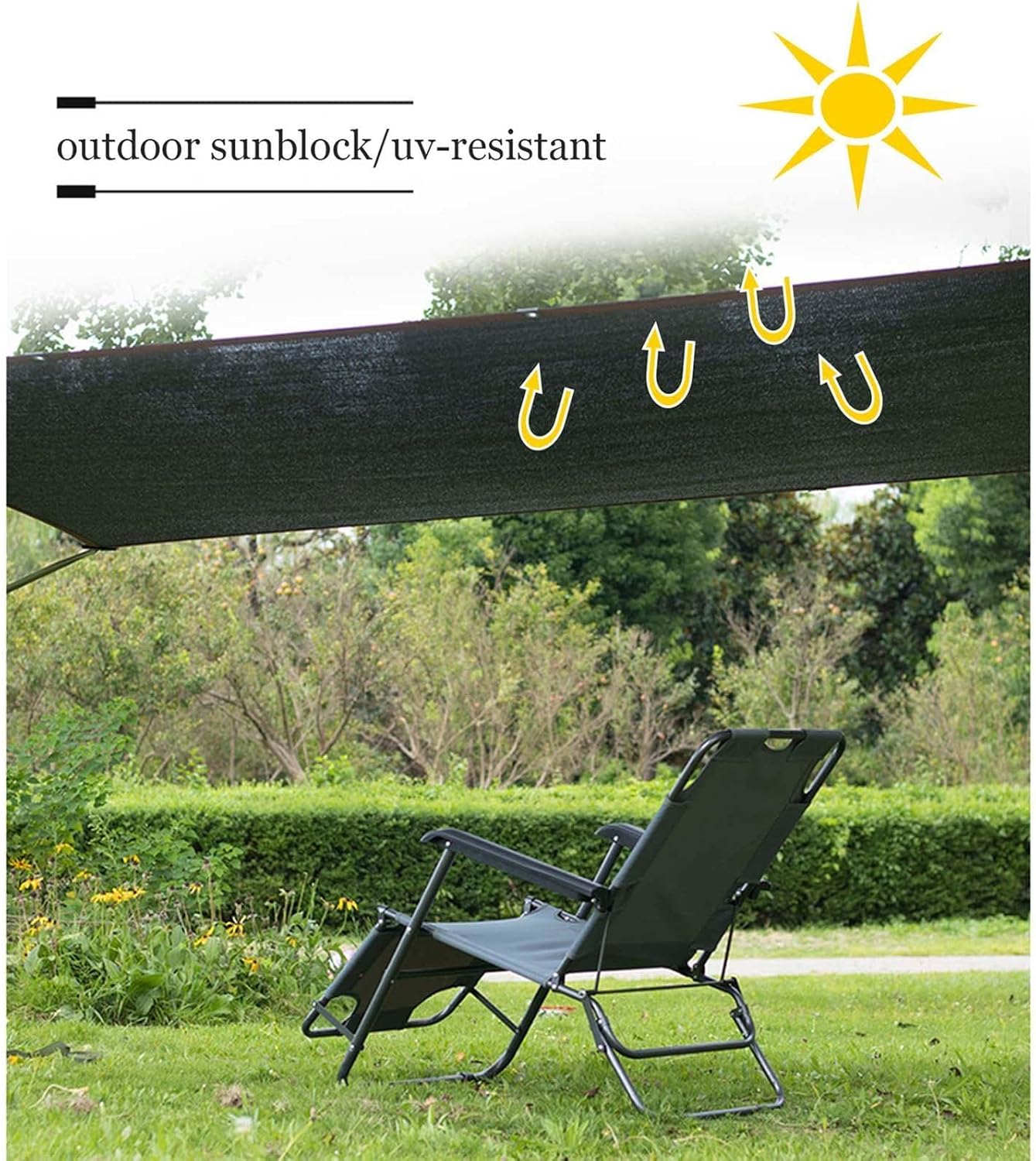 Shade Net Sunblock, 70% Greenhouse Shade Netting, Uv-Resistant Shade Cloth, Garden Shade Sail, 2x4/3x5/4x5/4x6/5x8m Outdoor Awning,Black-5x5m(16.4 * 16.4ft)