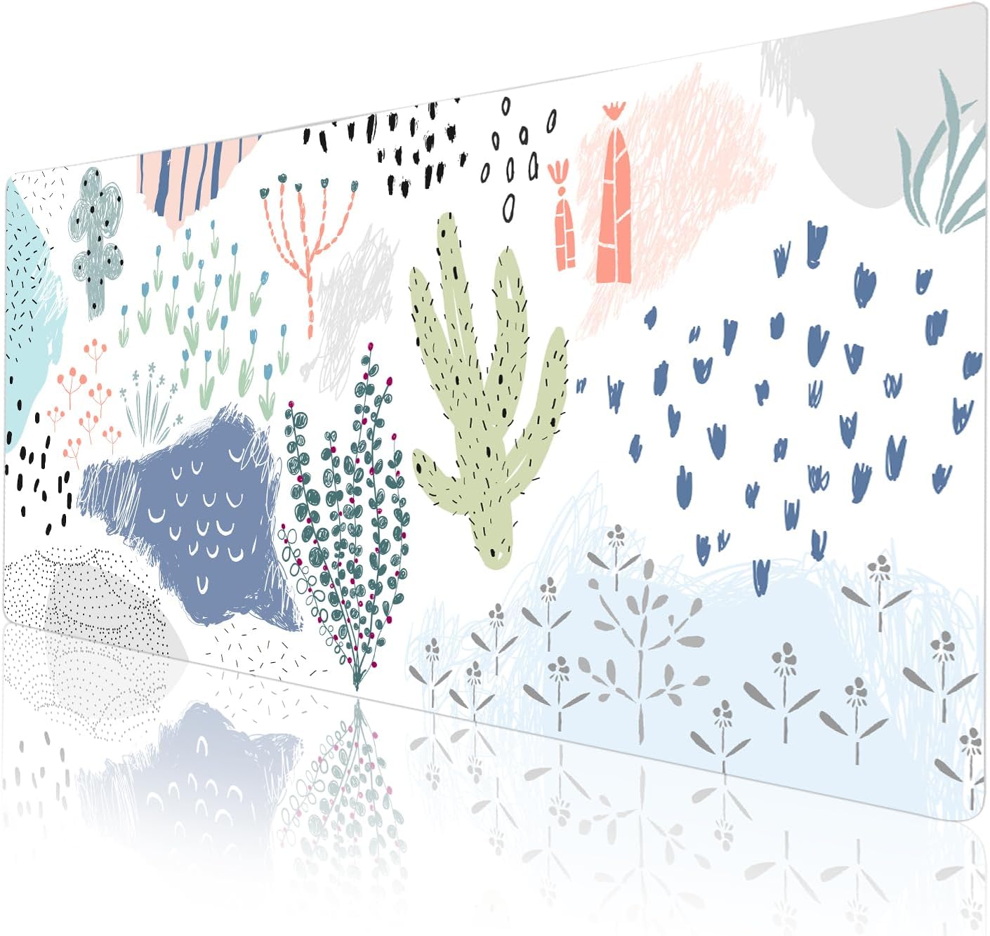 Colorful Star Large Mouse Pad, Waterproof PU Leather Abstract Desk Mat for Women Girls, Cute Desk Accessories Minimalist Home Office Decor, Kids Deak Pad Non-Slip Writing Mat 31.5" x 15.7" - Image 3