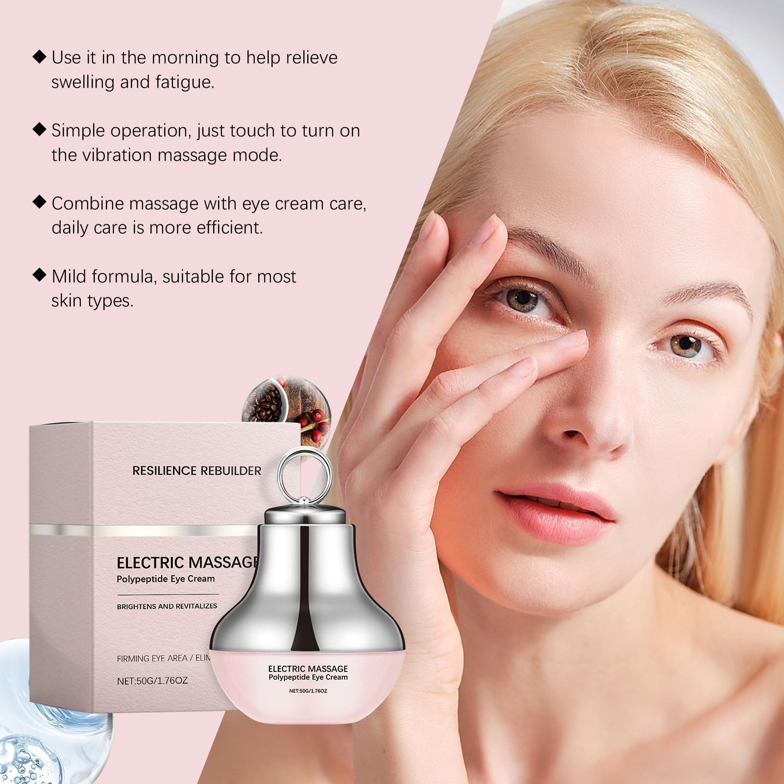 Crème contour des yeux à massage électrique :pour les yeux fermes et lisses