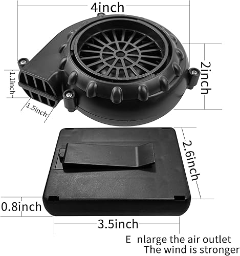 Miniatura 6 de Mini ventilador de disfraz negro para disfraz inflable de dinosaurio de Halloween (versión mejorada)