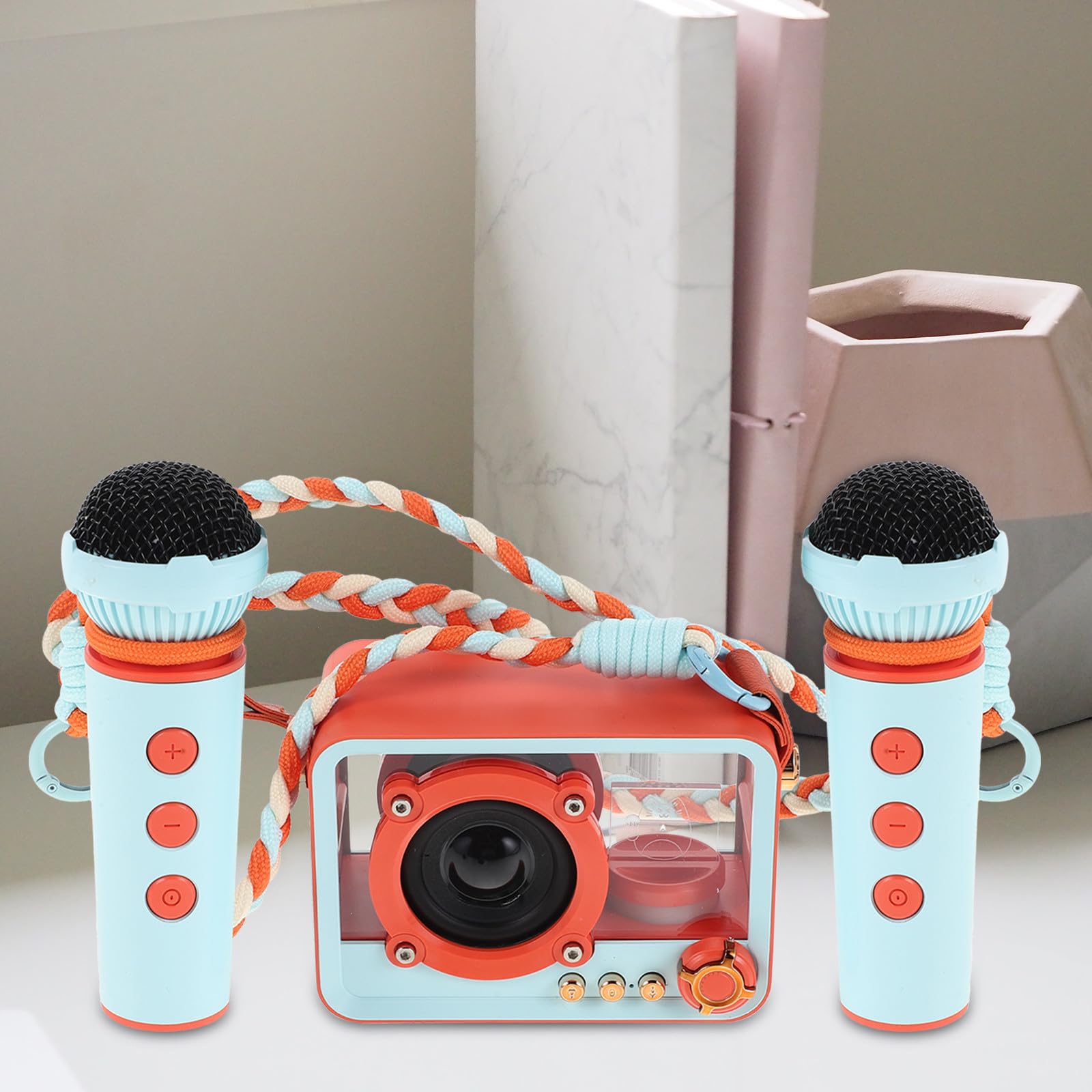Ciieeo Micrófono Portátil de Karaoke Inalámbrico con Altavoz Inalámbrico Abs, Batería de Larga Duración para Picnics y Camping en Casa