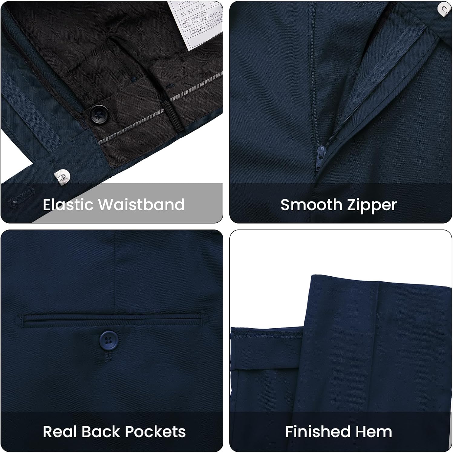 MAGE MALE Mens Two Button 3-Piece Suits Slim Fit Tuxedo Set with Blazer Jacket Vest & Pants for Wedding Prom Business - Image 6