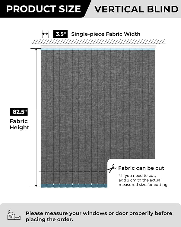UNISHADES Vertical Blind Replacement Slats, 3.5×82.5 in, Charcoal by UNISHADES - Image 4