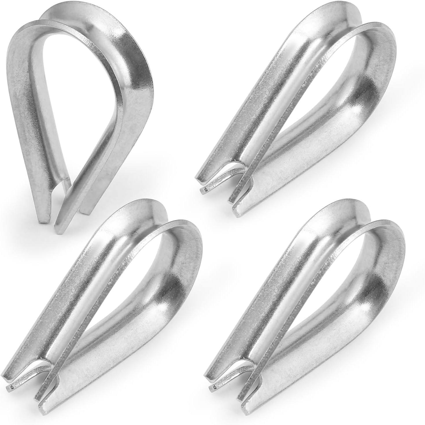 M3 Wire Rope Thimble, 304 Stainless Steel Thimble for 3/32-1/8 Inch Diameter Wire Rope, 4 Pieces