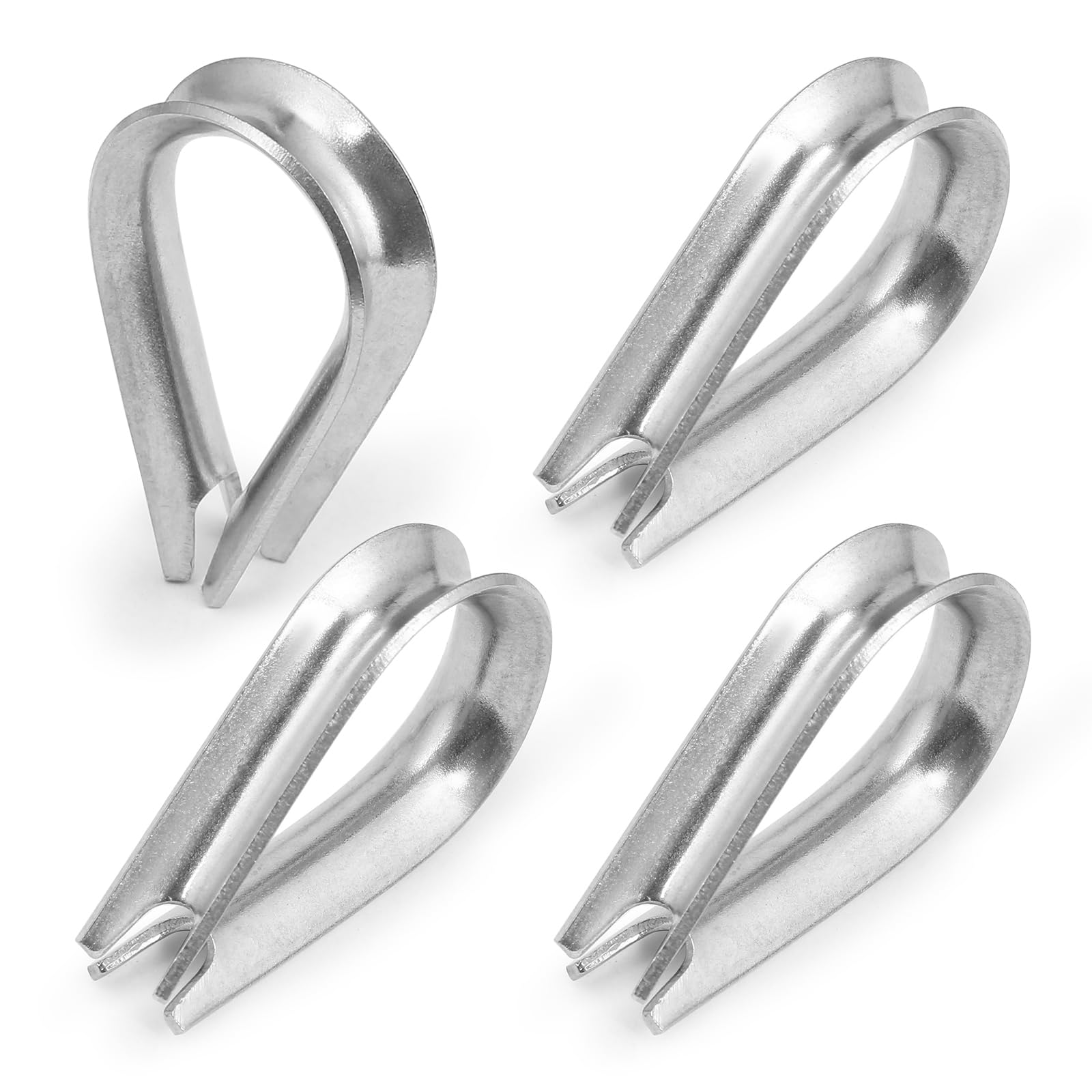 Jamiikury M3 Wire Rope Thimble, 304 Stainless Steel Thimble for 3/32-1/8 Inch Diameter Wire Rope, 50 Pieces