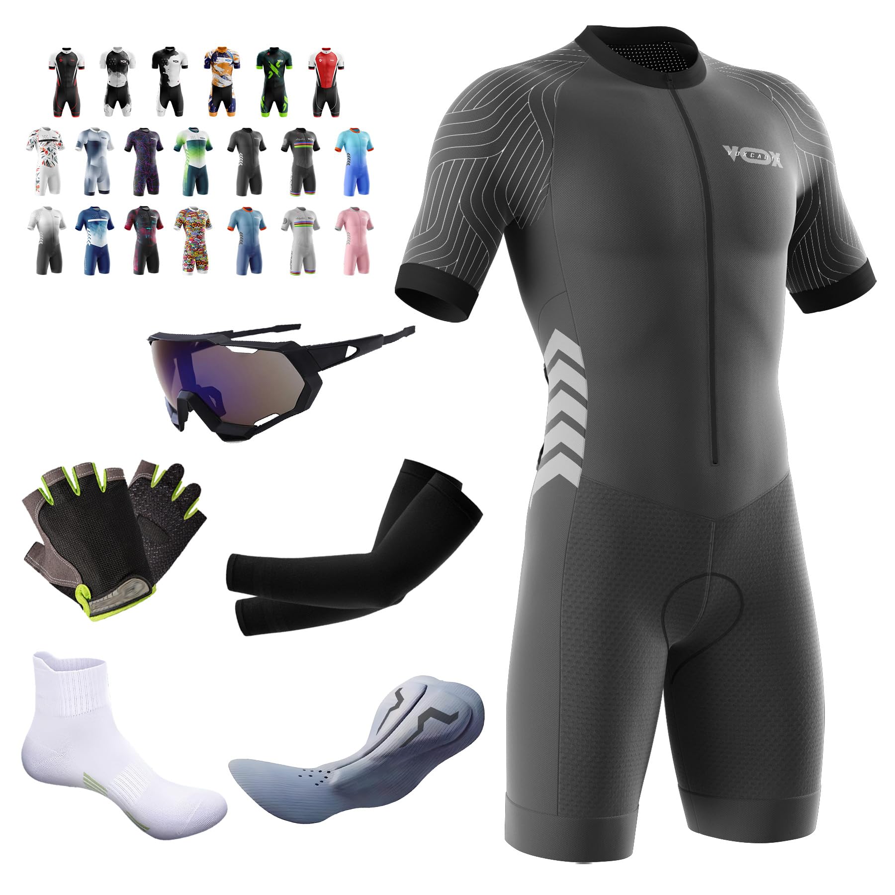 Tuta da ciclismo da uomo, con imbottitura in gel, 2XS-6XL, per mountain bike, triathlon, ad asciugatura rapida, per ciclismo, allenamento, bici da strada, abbigliamento da ciclismo