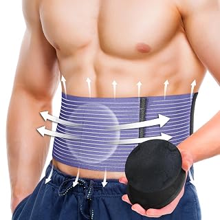 BLITZU Umbilical Hernia Belt for Men & Women, Abdominal Binder Adjustable Truss Support with 2 Compression Pads for Naval, Ventral, Incisional, Epigastric, Belly Button Hernias, Pre Post Surgery L-XL - Amazon product rated Grade A