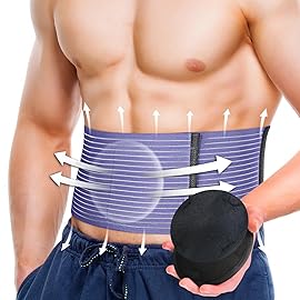 BLITZU Umbilical Hernia Belt for Men & Women, Abdominal Binder Adjustable Truss Support with 2 Compression Pads for Naval, Ventral, Incisional, Epigastric, Belly Button Hernias, Pre Post Surgery 3XL