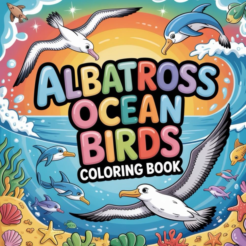 Albatross Ocean Birds Coloring book: albatross coloring book for adults relaxation focus simple, albatross color book for kids stress relief easy, ... bird coloring book adults calming focus