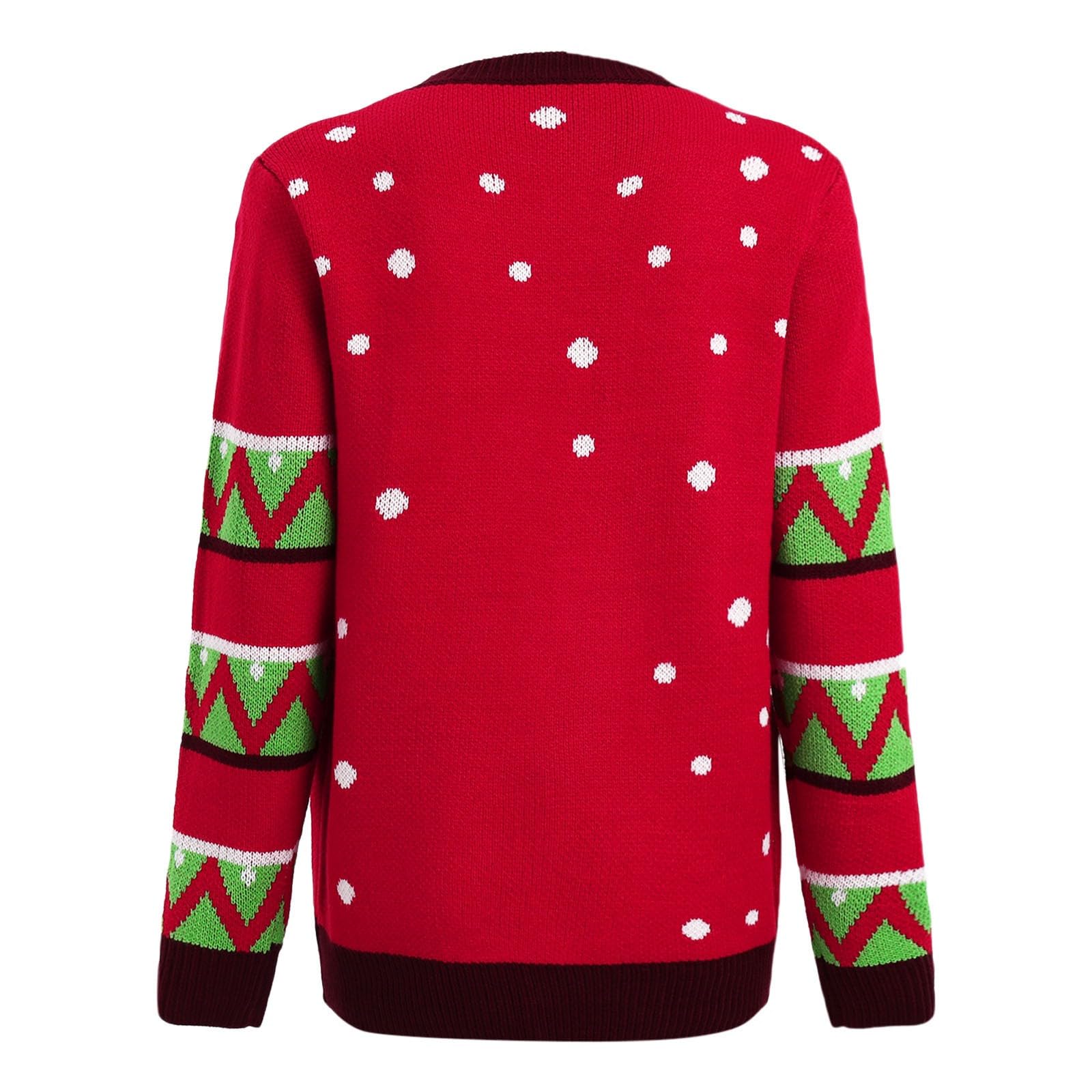 Maglione di Natale da Donna-Maglione Donna Cotone Top Natalizio da Donna Lavorato A Maglia all'Uncinetto con Scollo Tondo A Maniche Lunghe E Top in Maglione con