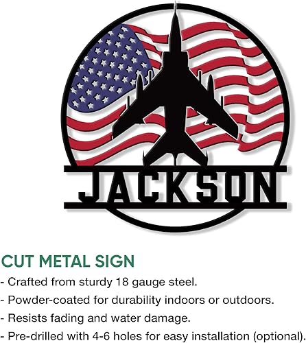 Miniatura 2 de Letrero de metal de piloto personalizado, decoración de pared con nombre personalizado para porche, valla, patio, oficina o dormitorio, regalo único