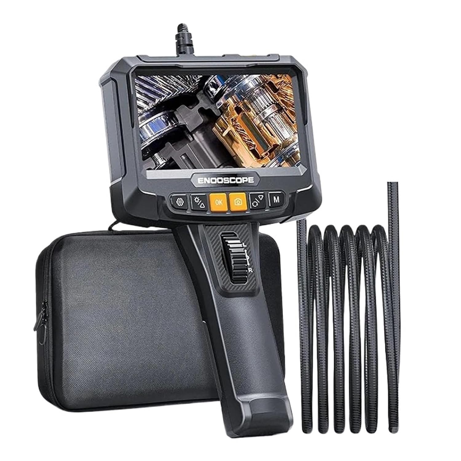 5"IPS Articulating Borescope 360°Dual Lens Industrial Endoscope Camera 8Led 1080P Inspection Snake Camera for Car Pipe Sewer(1m,8.5mm Single Lens)