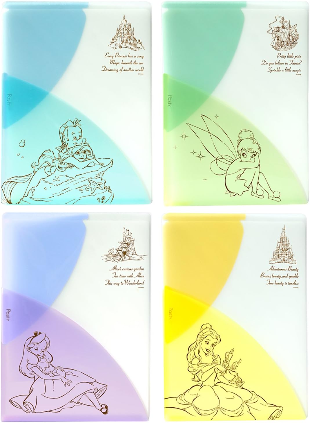 Amazon プラス クリアホルダー Pasty パスティ ディズニーガールズ スカッシュカラー 4色組 クリアホルダー 文房具 オフィス用品