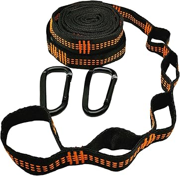 Amazon ハンモック ベルト ロープ 3m 2本 耐荷重400kg カラビナ付き ハンモックベルト 固定用 ハンモック用 ストラップ アウトドア キャンプ Aeagle オレンジ Aeagle テーブル チェア ハンモック