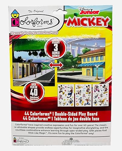 Miniatura 4 de Mickey Mouse Colorforms Sticker Story Adventure - El clásico juguete de imagen que se pega como magia - 3 escenas de fondo y más de 40 formas de