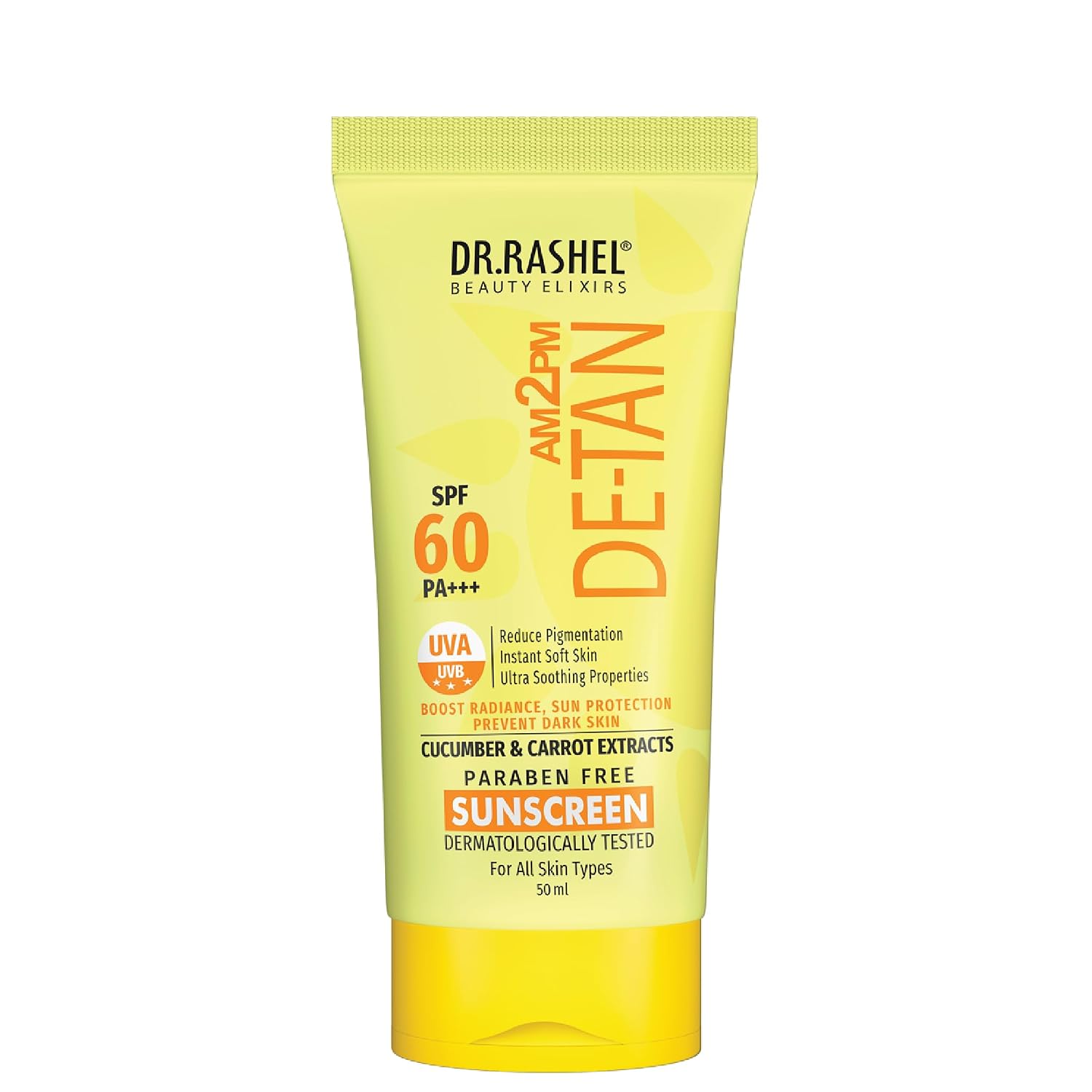 Dr.Rashel DE-TAN SUNSCREEN SPF 60 PA+++ ULTRA SOOTHING WITH CUCUMBER & CARROT EXTRACTS (50 ML) - Review, Price and Buying Guide