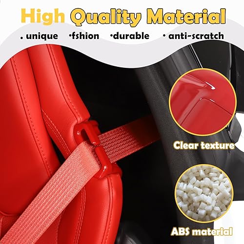 Miniatura 3 de Kit de cubierta decorativa de hebilla para cinturón de seguridad compatible con Chevrolet Corvette C8 2020-2023, accesorios de repuesto para hebilla