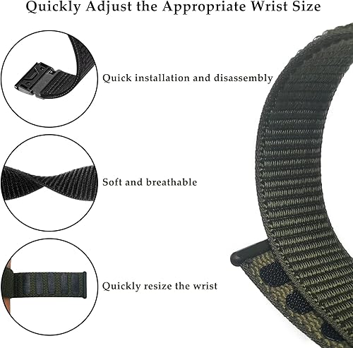 Miniatura 4 de ZPJPPLX Correas de nailon de 0.866 in para Garmin Fenix 7 ProFenix 7Fenix 6 ProFenix 6, correa deportiva de ajuste rápido para Fenix 5 PlusFenix