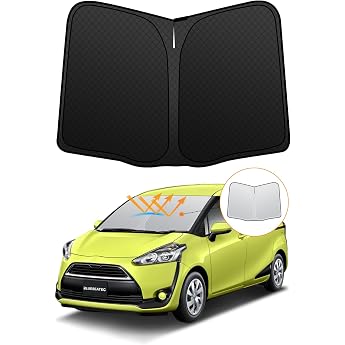 Windshield Sun Shade, Vehicle-Specific, UV Protection, No Suction Cup Required, 6-Layer Construction, Light Shielding, Insulation, Easy Installation/Removal, Interior, Foldable, Storage Bag Included