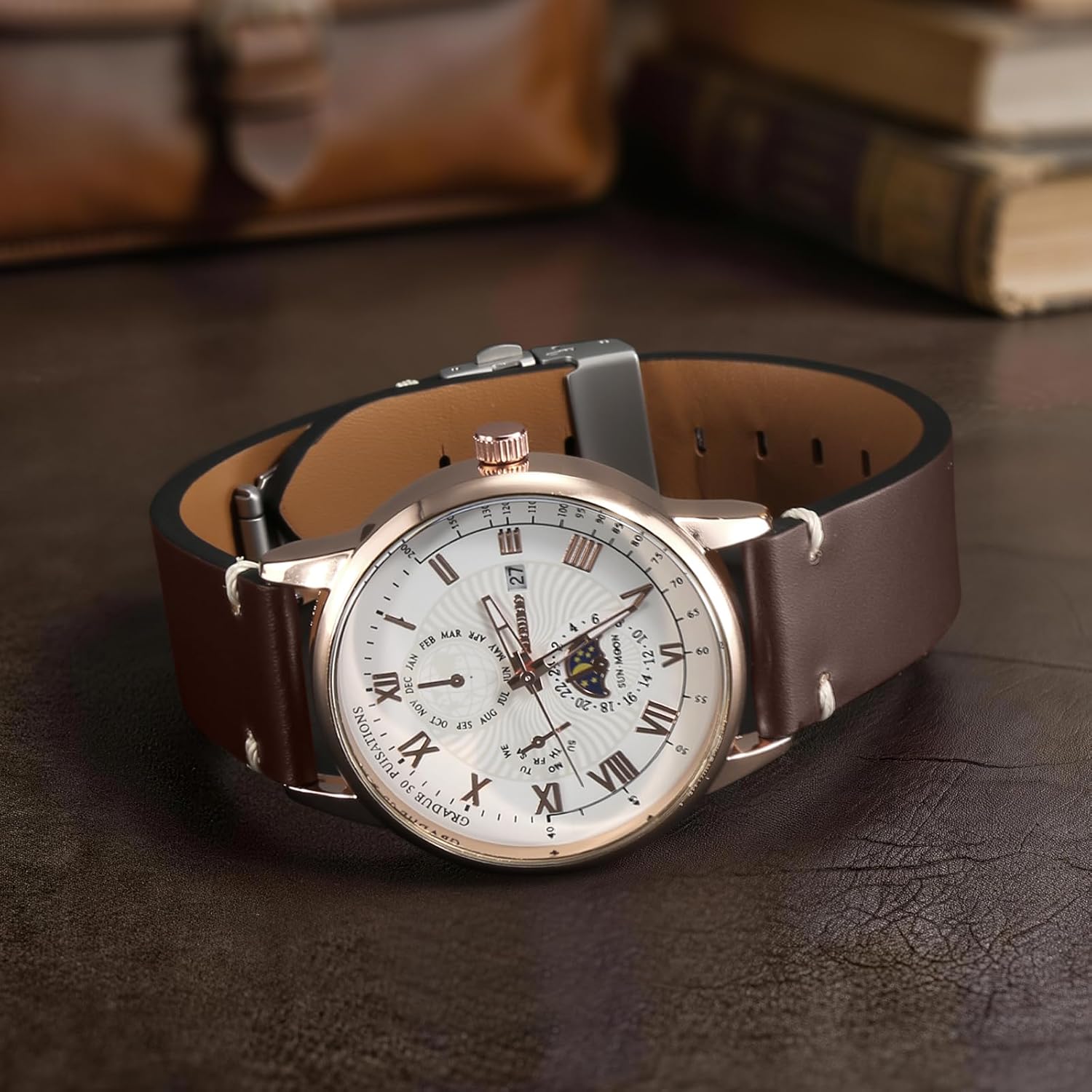 Ritche Quick Release Leather Watch Bands for Men Women, Leather Watch Straps with Butterfly Clasp, 18mm 20mm 22mm Watch Band, Black, Brown, Coffee