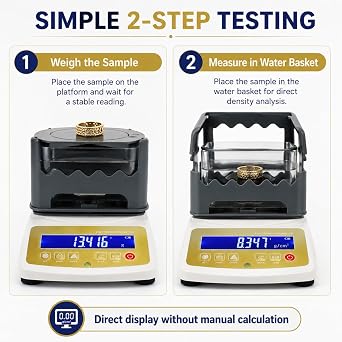 Digital Gold Purity Analyser Meter Precious Metal Tester, 300g/600g/1200g Capacity, Electronic Gold Density Detector for Jewelry Bank Pawn Lab (WLD-300K) | Digital Density Testing, Purity Display, K Value Display and Non-destructive Checking for Gold, Silver and Precious Metals