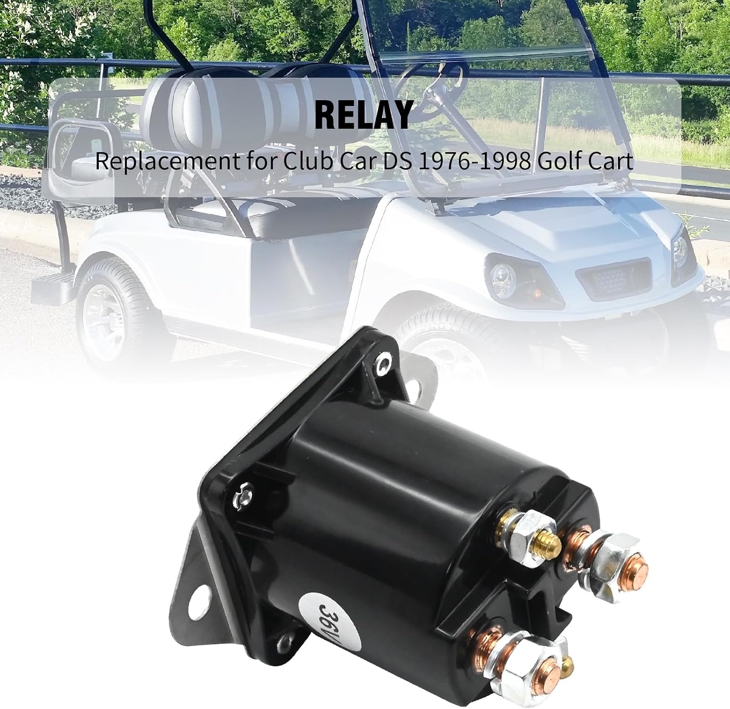 8016 36V 4 Terminal Starter Solenoid, Replacement for Club Car DS Golf Cart 1976-1998