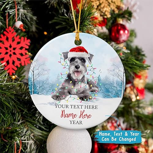 Vista 75 de Rottweiler - Adorno de cerámica personalizado para perro de Papá Noel, nombre y texto personalizados para mascotas, feliz para los amantes