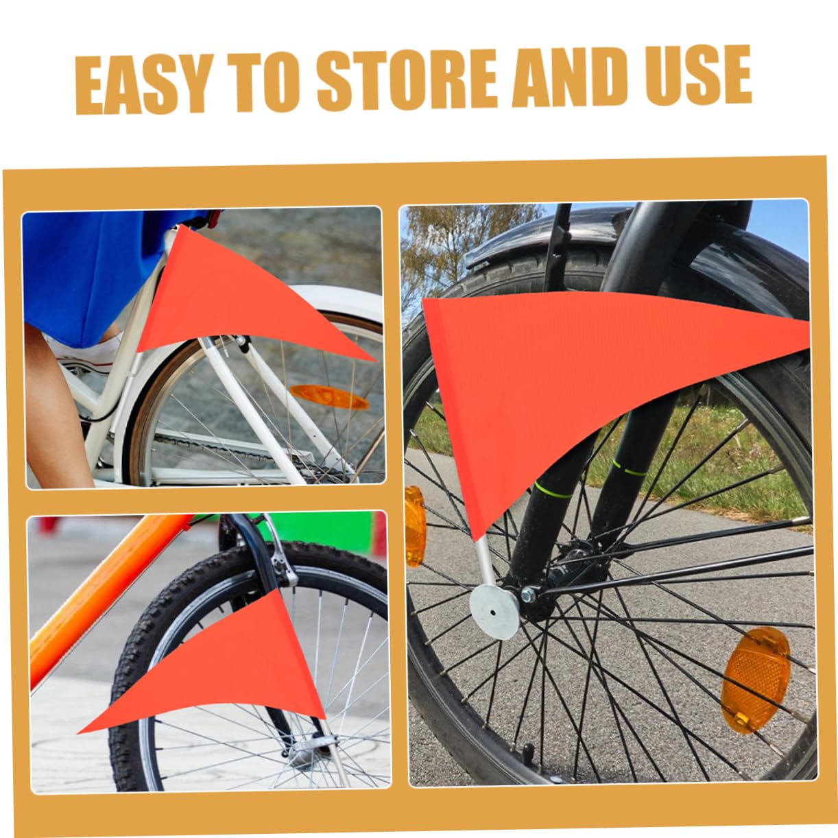 Sosoport Banderín De Advertencia Seguridad Bandera De Bicicleta De Visibilidad Bandera De Ciclismo para Bicicleta De Scooter De Polivinilo Naranja 5 Piezas X 4