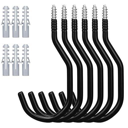 HORUSDY 6 Pack Heavy Duty Bike Hook, 6 inches, Capacity 100LBS, Bike Hooks for Garage Wall and Bike Hooks for Garage Ceiling