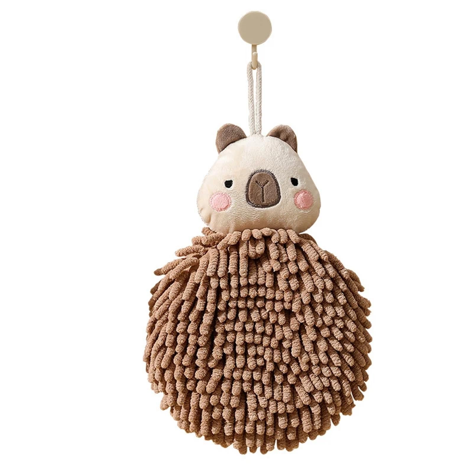 WSQHAO 4Pcs Hand Towel - Kitchen Towels With Hanging Loops Absorbent Face Bath for Hand(Brown)