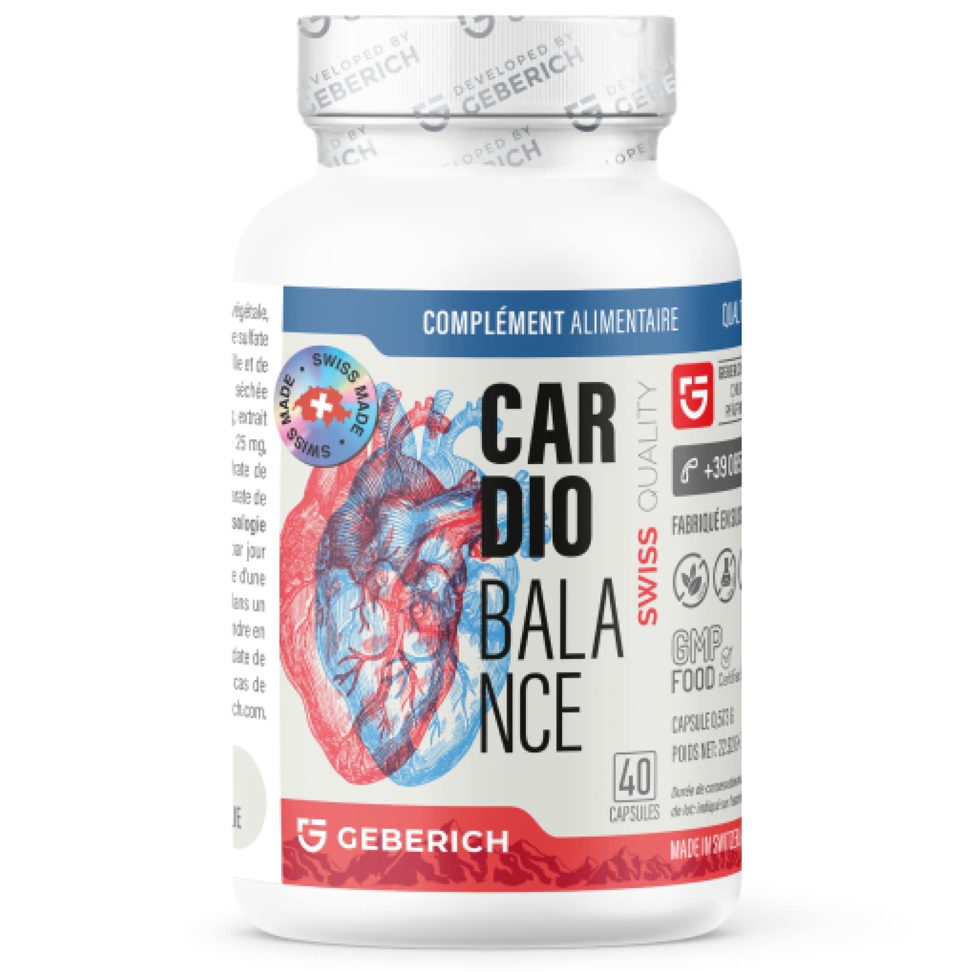 Gélules Cardiobalance | Santé du Cœur | Extrait de Canneberge 450mg + Coenzyme Q10 + L-Arginine | Formule Cardiovasculaire avec Vitamines B1, B6, B9, Magnésium | 40 Gélules