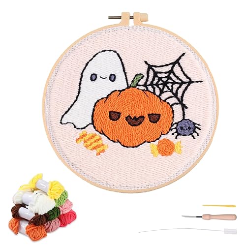 artcici Punch Needle Kit for Beginners with Halloween Ghost Pattern