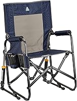 Vista 12 de GCI OUTDOOR Freestyle Rocker XL con mesa auxiliar Silla de campamento Mecedora plegable portátil con reposabrazos sólidos y duraderos, soporte Rojo