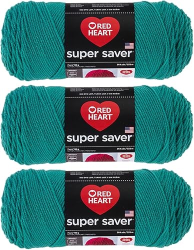 Red Heart Bulk Buy Super Saver - Ovillo de lana (paquete de 3) (Jade)