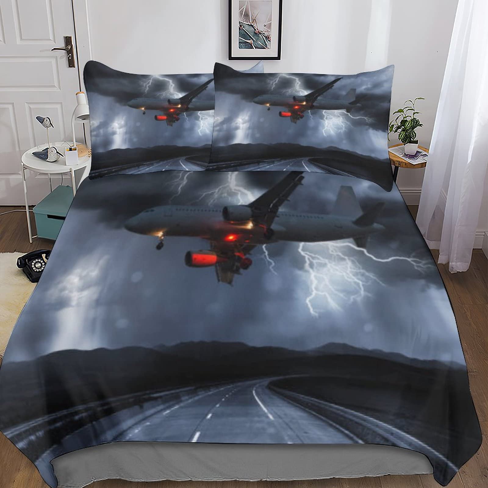 Parure de lit enfant aéronefs 200x200cm pour chambre de garçon