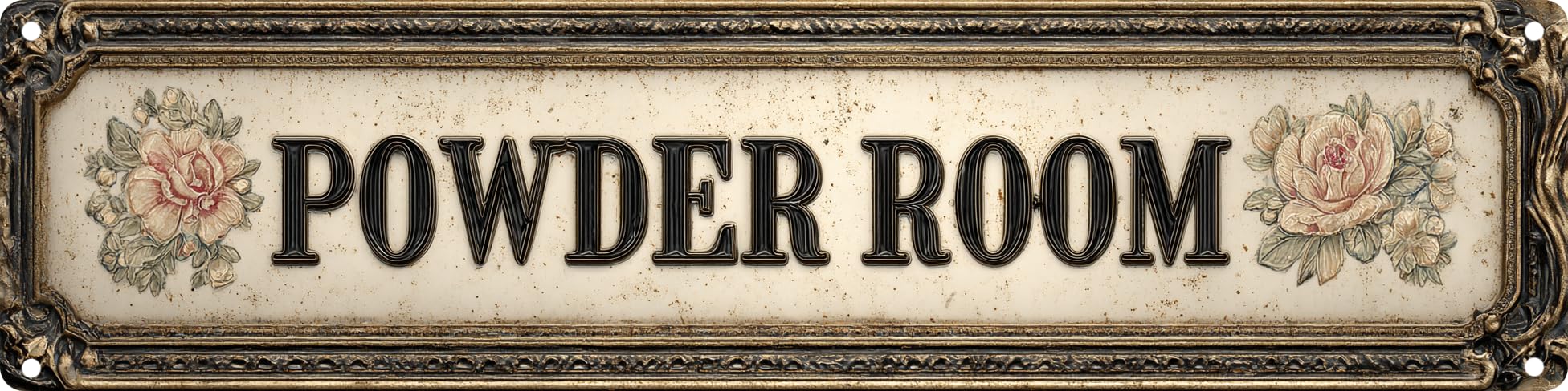 Vintage Tin Sign Retro Metal Powder Room Signs For Home Decor Stylish Wall Art Plaques Gift For Powder Room Home Bathroom Kitchen And Gothic Wall Decor In Every Room 4x16 In