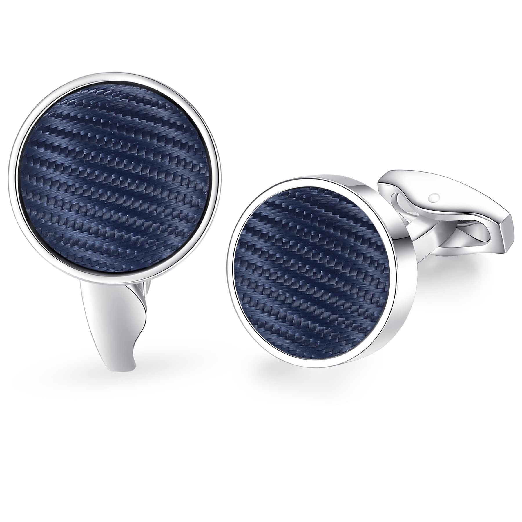 HONEY BEAR redondos Gemelos para hombres -Tela lineal a rayas de nylon acero inoxidable para regalo de boda de negocios