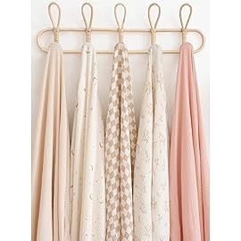 Konssy 3 Pack Muslin Swaddle Blankets for Unisex, Newborn Receiving Blanket, Large 47 x 47 inches, Soft Breathable Muslin Baby Swaddles for Boys & Girls